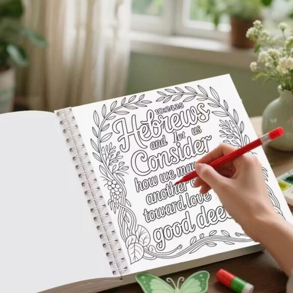 NEW - Advanced Coloring Book "Color The Bible" Messages & Quotes - Picture 2 of 5
